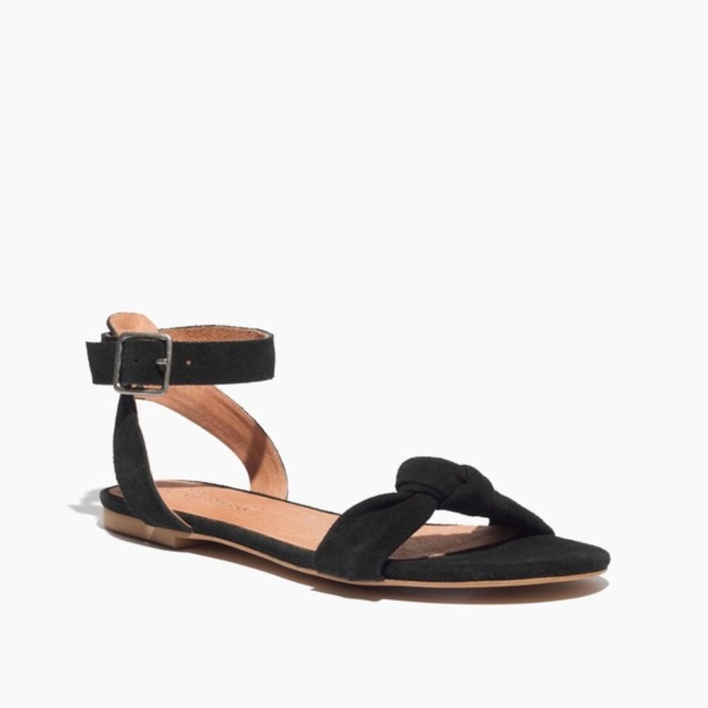 Madewell Lana Black Suede Sandal Size 8